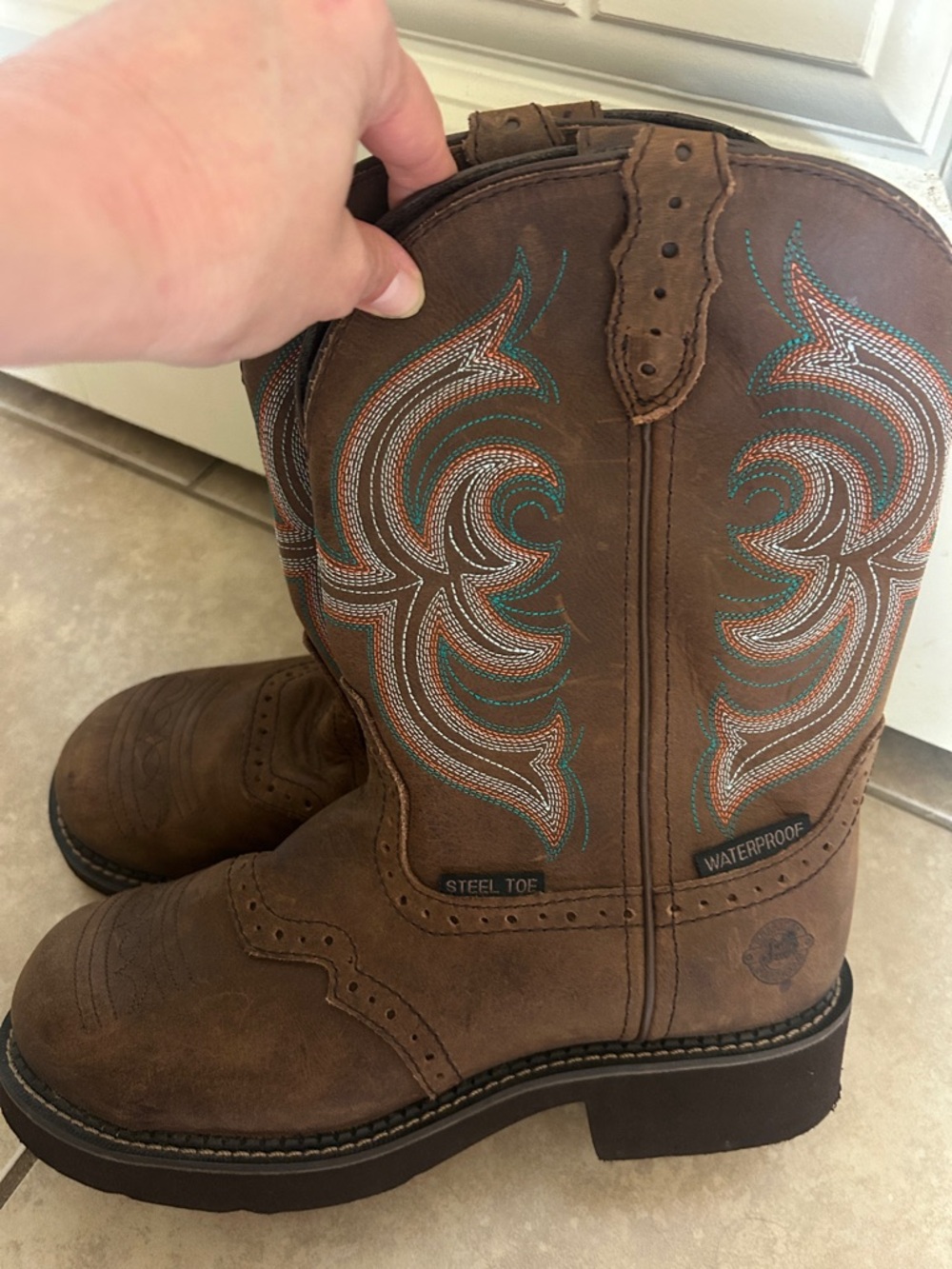 Justin Gypsy Brown women’s  Steel-Toe Western Workboots